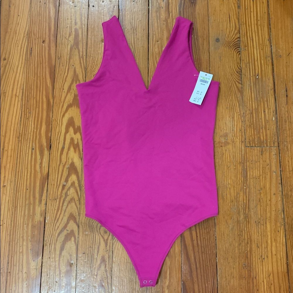 Abercrombie & Fitch Fuchsia V-Neck Bodysuit